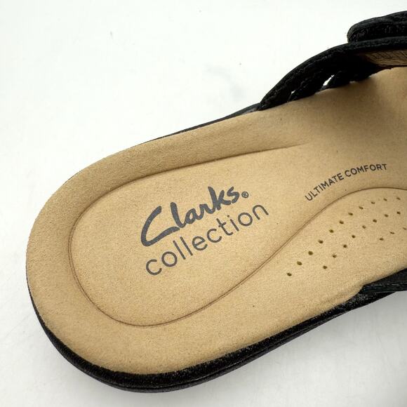 Clarks Womens Laurieann Dusk Sandals US 6 M EU 36 Black Slip On GUC - Picture 12 of 13